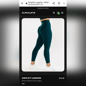 Alphalete Amplify leggings in Teal, size Medium. BNIB🩵💚 OG scrunch.